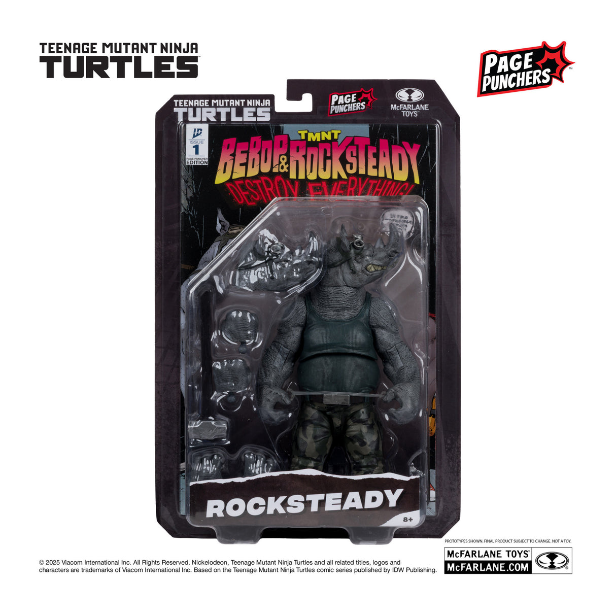 McFarlane Rocksteady (Teenage Mutant Ninja Turtles) with Comic (Page Punchers)