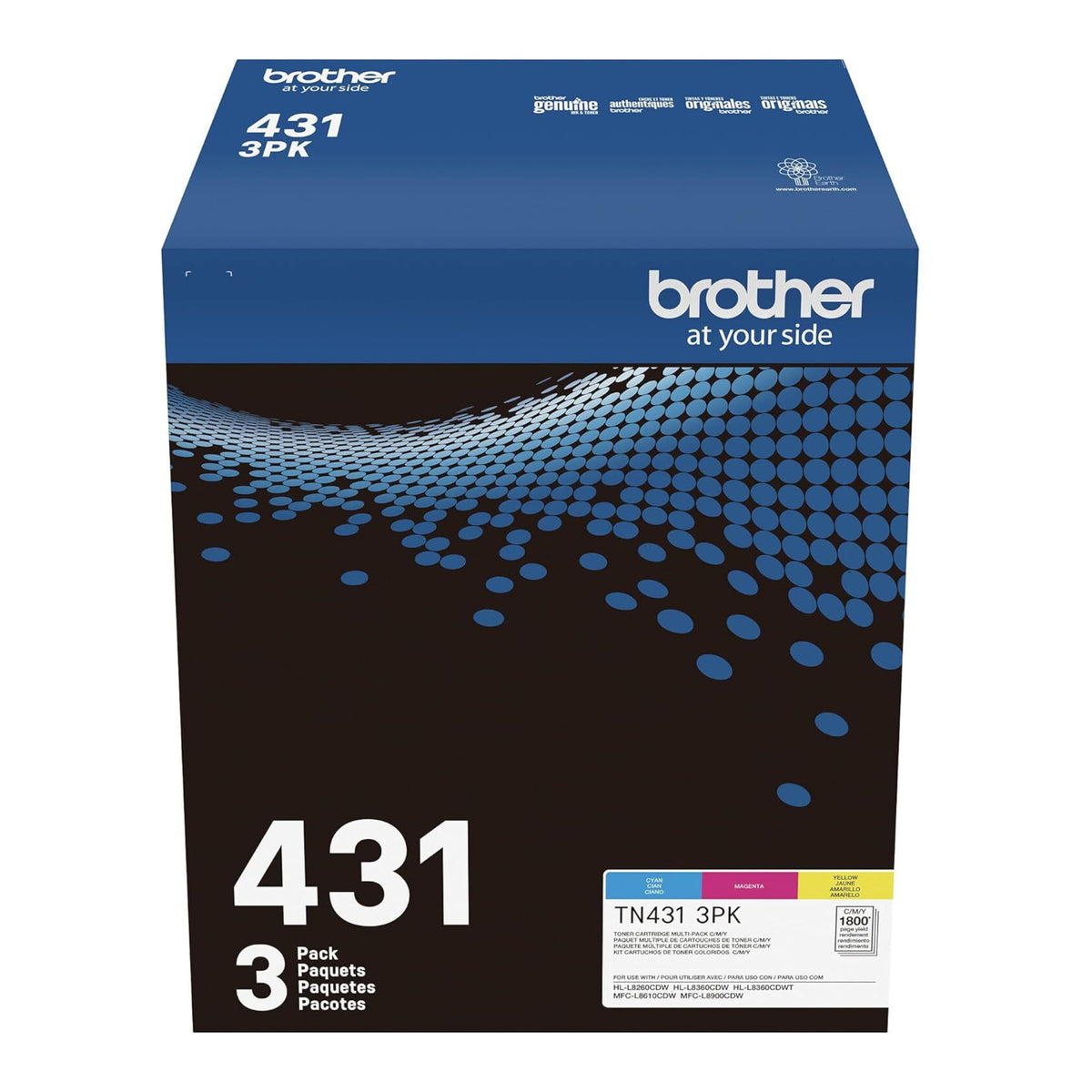 Brother TN4313PK Standard Yield Toner Cartridge - 3 Pack (Cyan, Magenta, Yellow)
