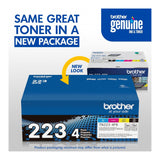 Brother TN2234PK Standard Yield Toner Cartridge - 4 Pack (Black, Cyan, Magenta, Yellow)