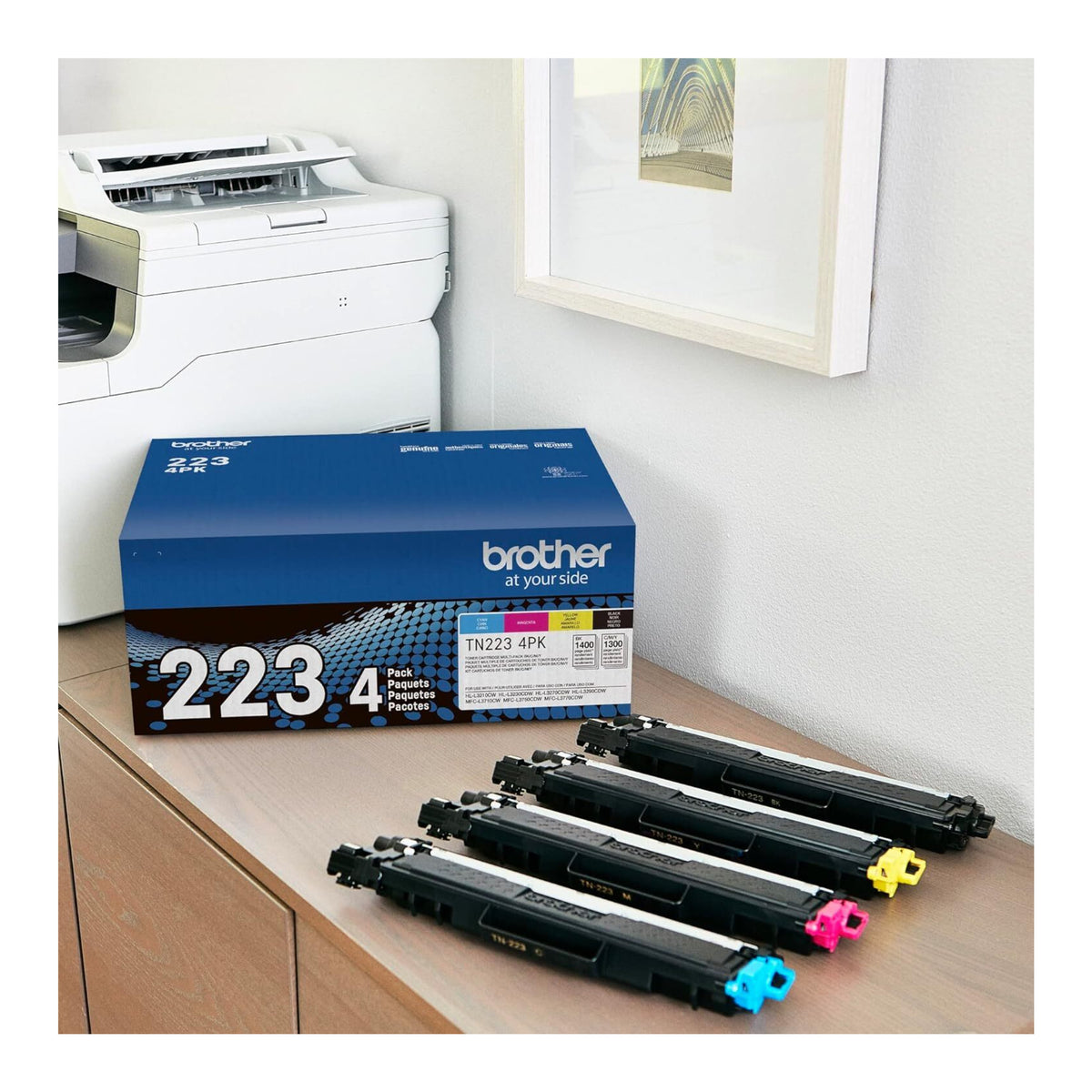 Brother TN2234PK Standard Yield Toner Cartridge - 4 Pack (Black, Cyan, Magenta, Yellow)
