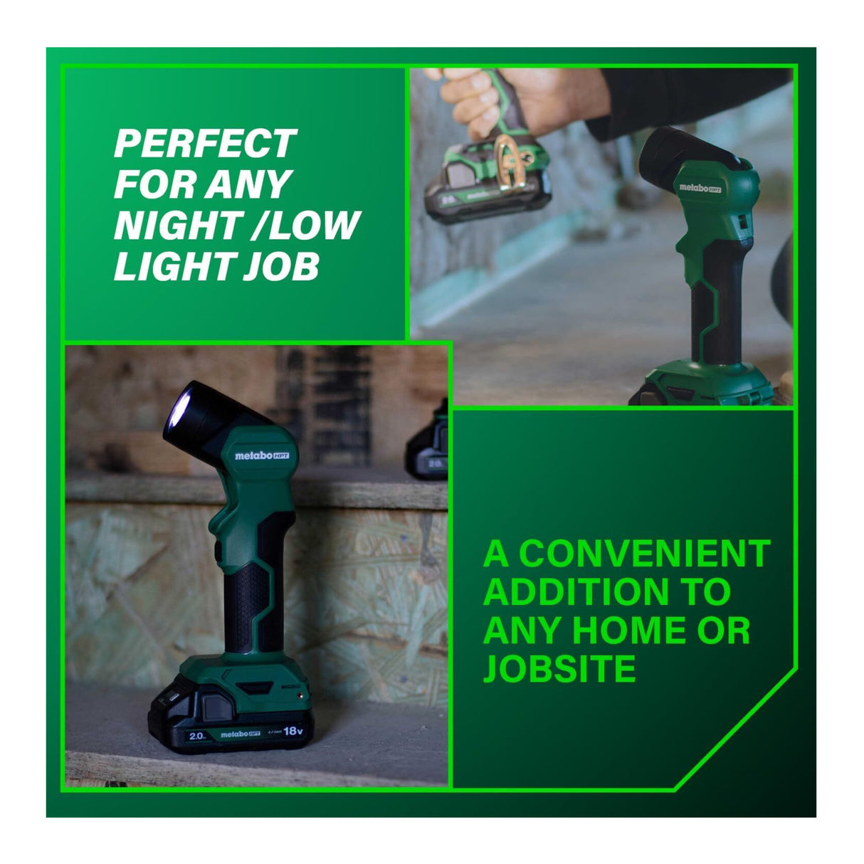 Metabo HPT 18V MultiVolt Cordless 250 Lumens LED Flash Light (Tool Body Only)