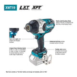 Makita XWT19T 18V LXT Lithium-Ion Brushless Cordless Drive Impact Wrench Kit