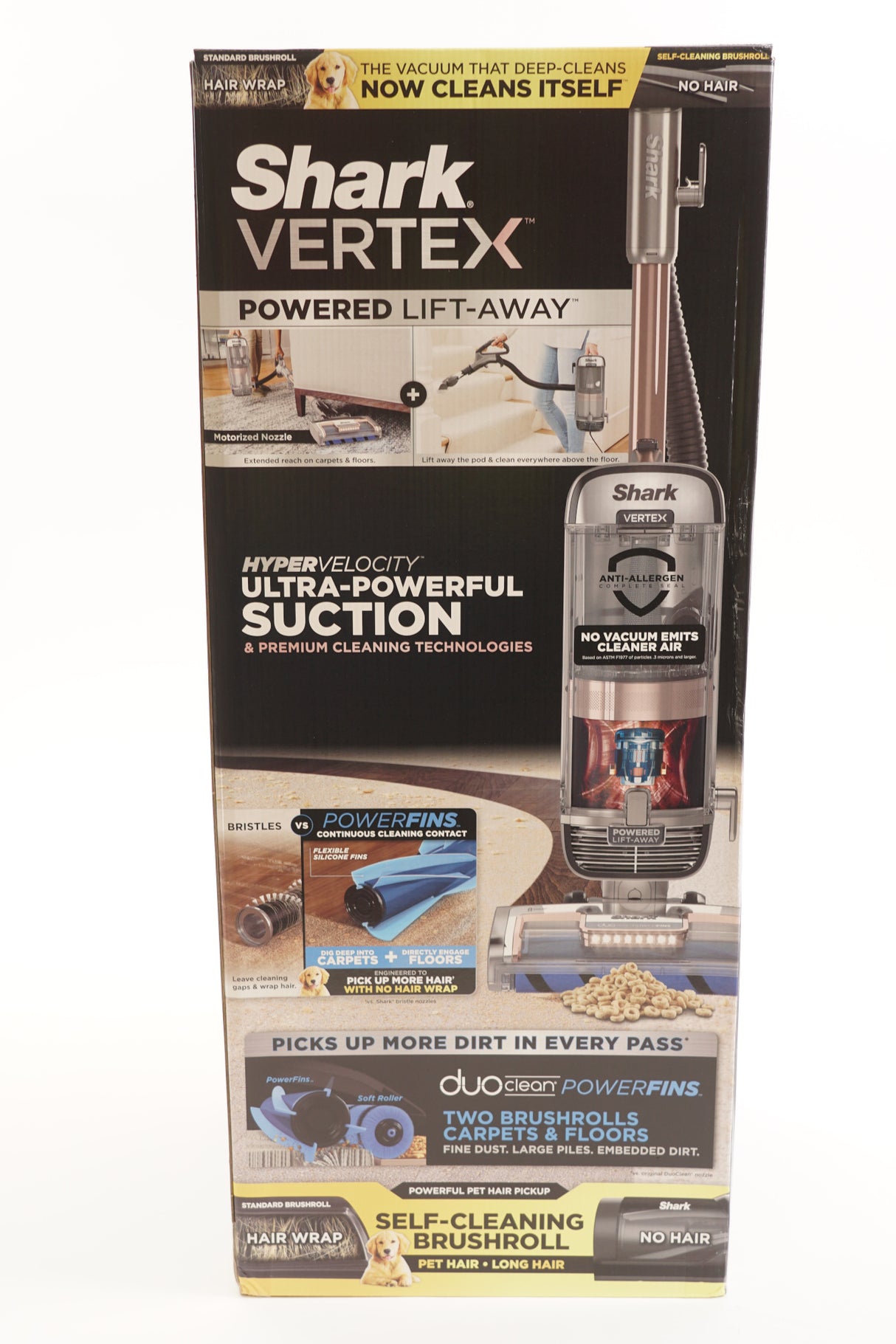 Shark Vertex Lift-Away Upright Vacuum with DuoClean PowerFins (Silver/Rose Gold) (Used)