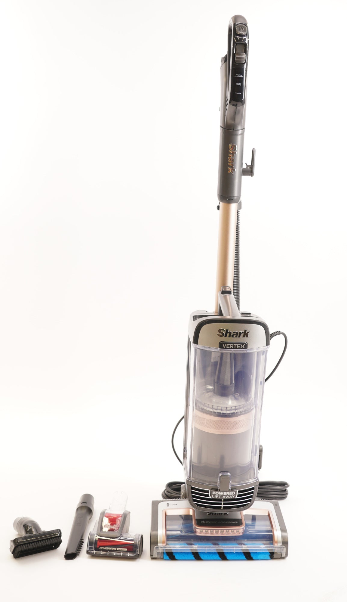 Shark Vertex Lift-Away Upright Vacuum with DuoClean PowerFins (Silver/Rose Gold) (Used)