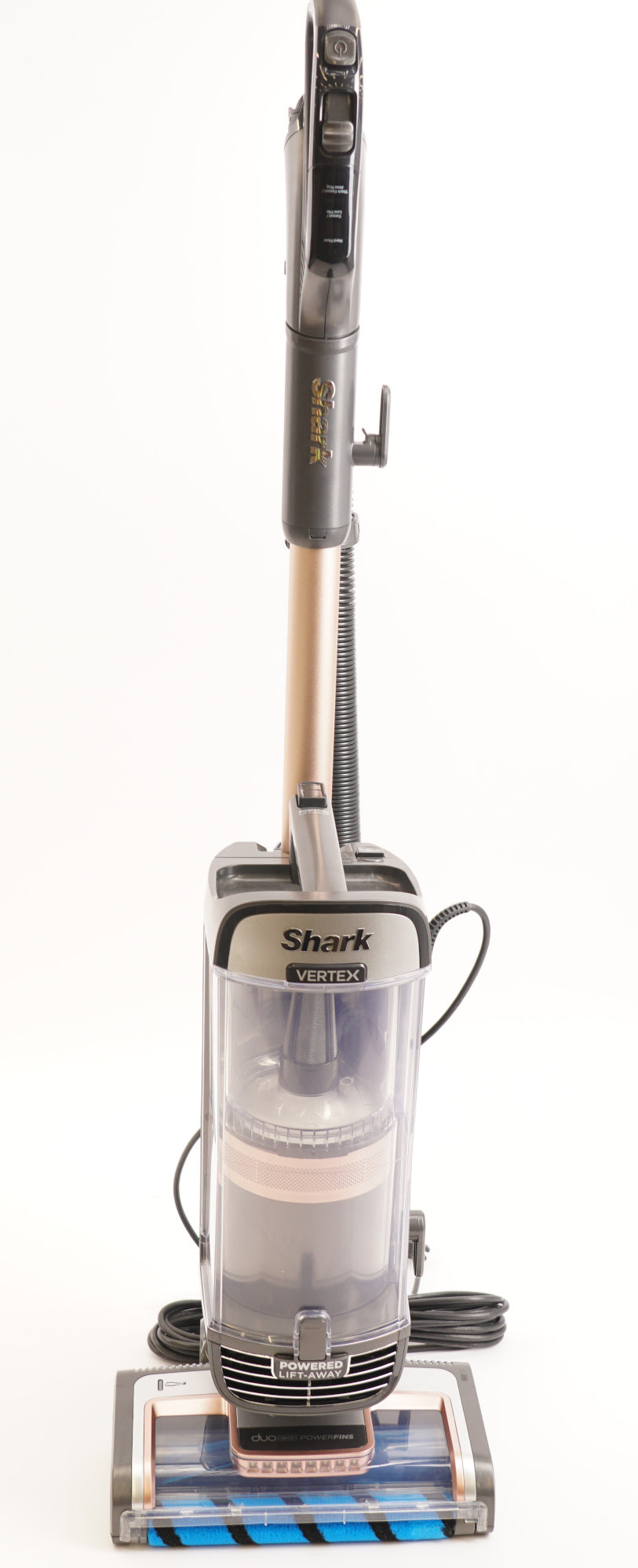 Shark Vertex Lift-Away Upright Vacuum with DuoClean PowerFins (Silver/Rose Gold) (Used)