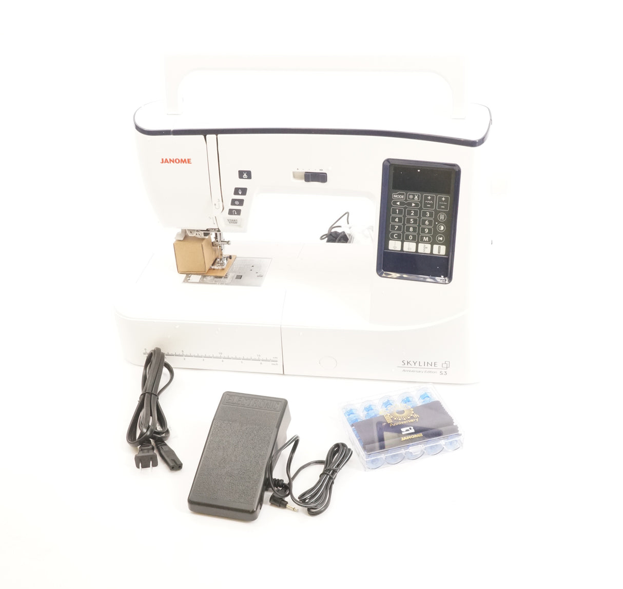 Janome Skyline S3 Anniversary Edition Sewing Machine (White) (Used)