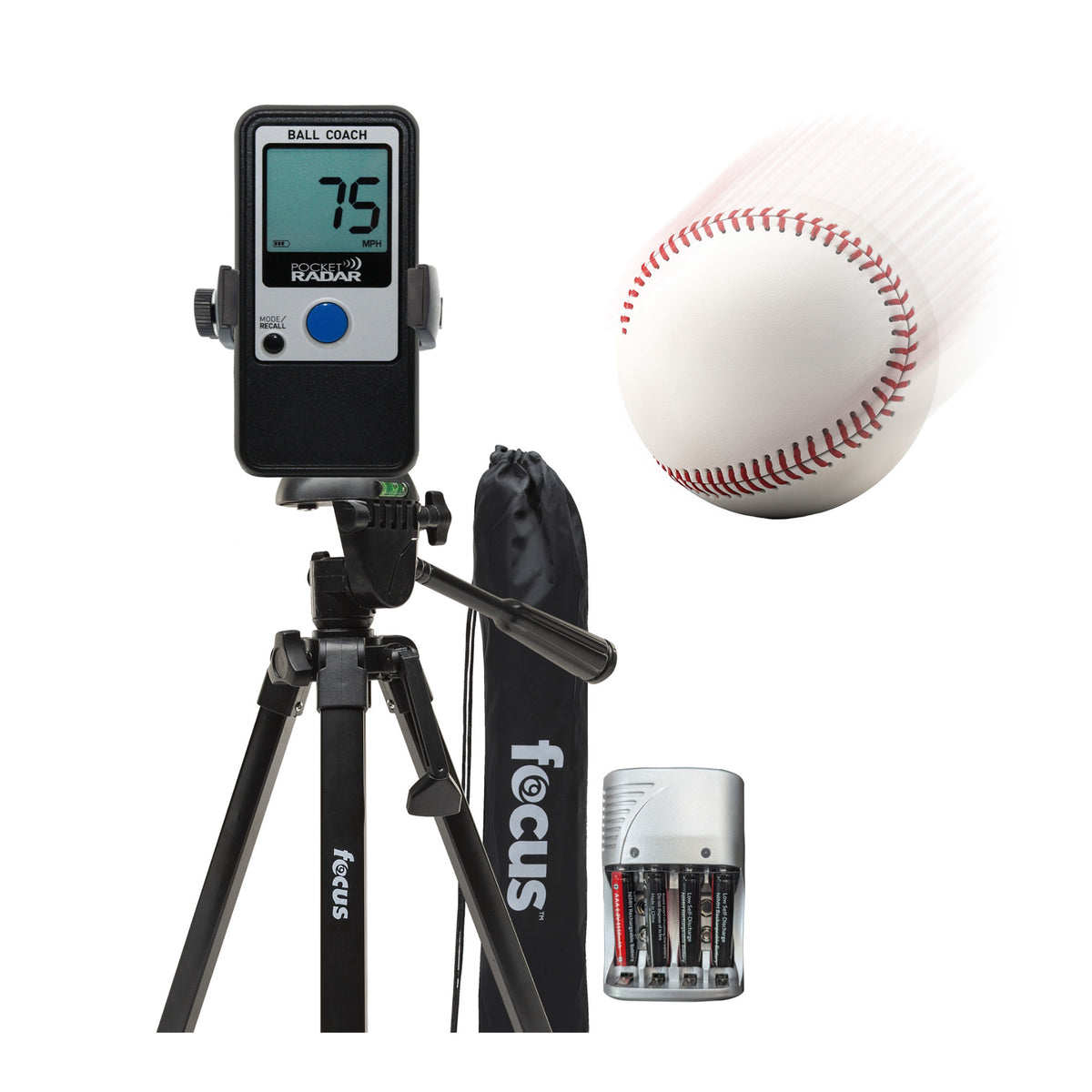 Pocket Radar Ball Coach/Pro-Level Speed Training Tool with Accessory Bundle (Open Box)
