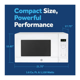 GE Countertop 1.6 Cubic Ft Microwave Oven (White)
