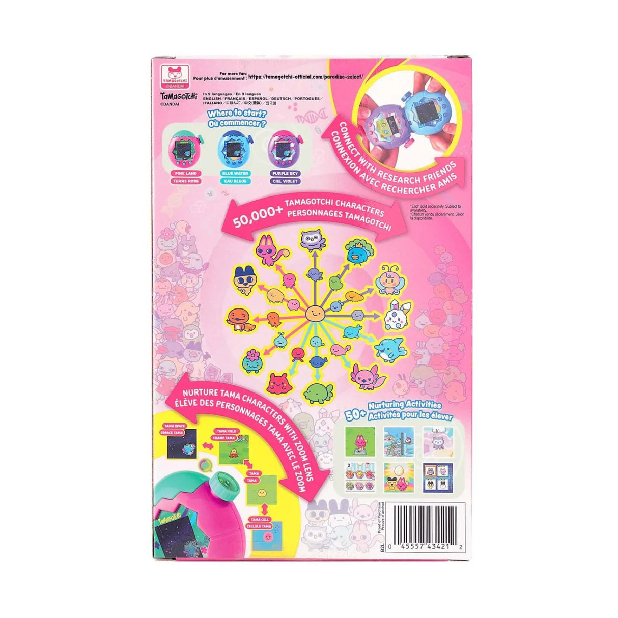 Bandai Tamagotchi Paradise - Pink Land Interactive Digital Pet Toy with Zoom Dial