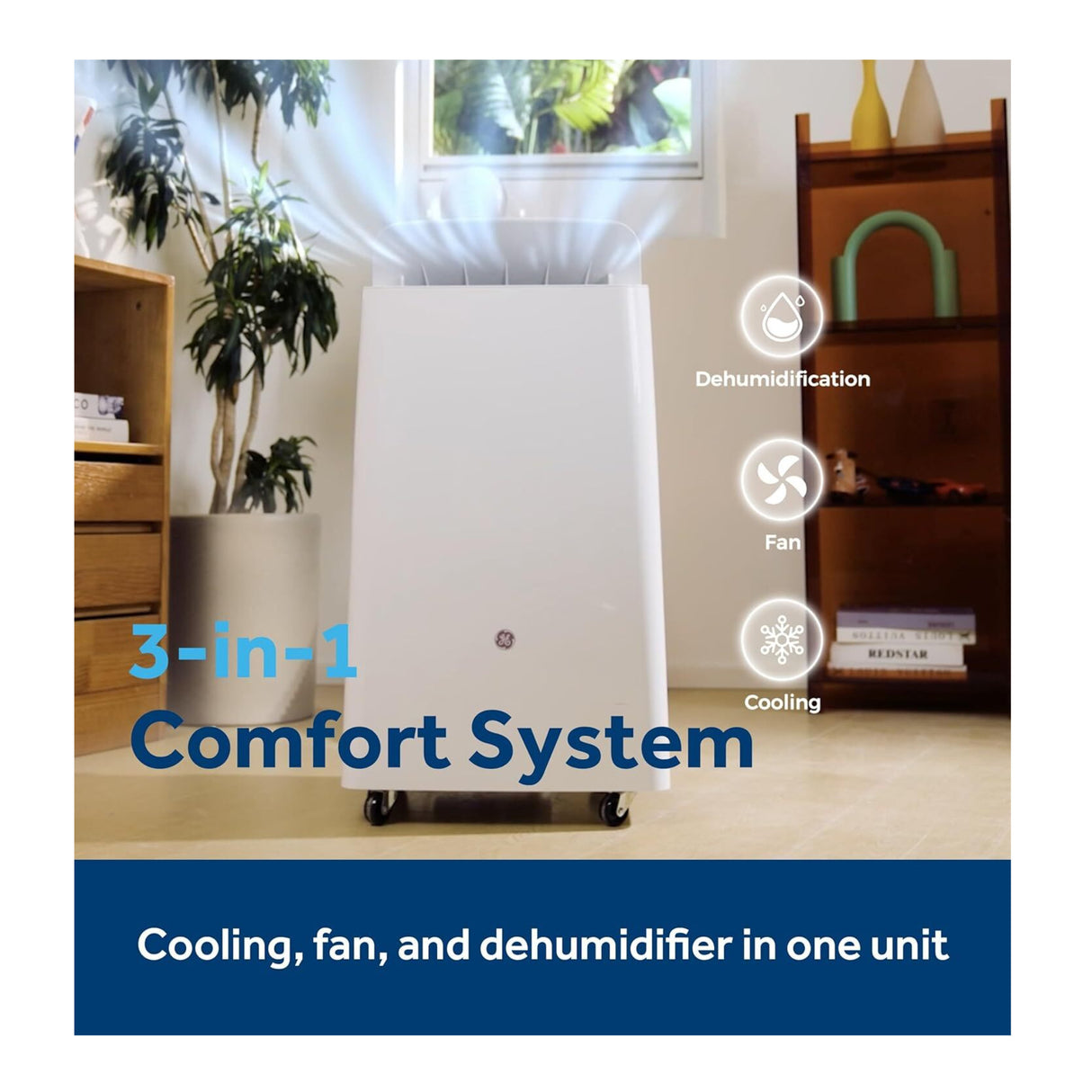 GE APHS08WWF 8,000 BTU DOE SACC Portable Air Conditioner for Medium Rooms