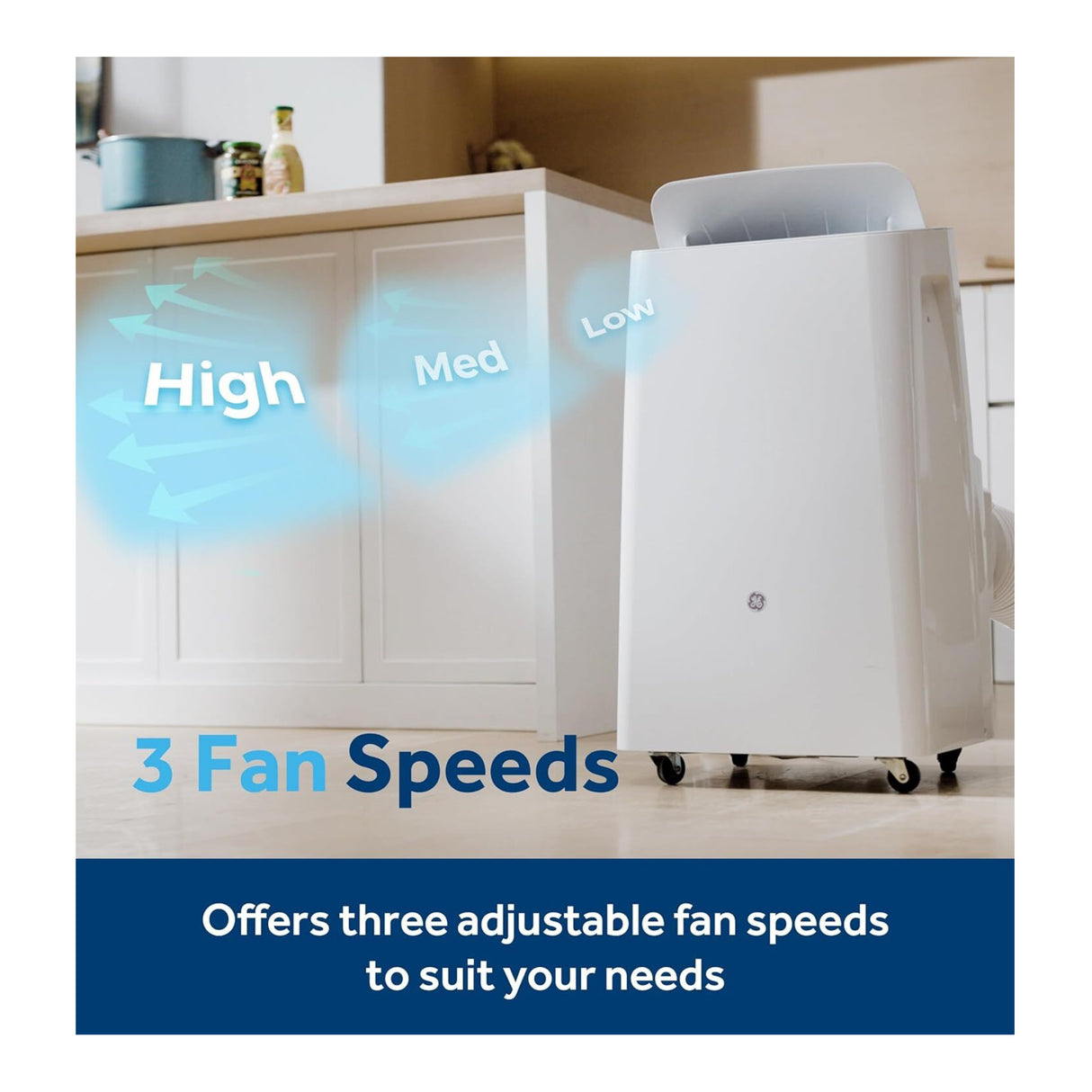 GE APHS08WWF 8,000 BTU DOE SACC Portable Air Conditioner for Medium Rooms
