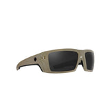 Spy Polarized Rectangular Rebar ANSI Sunglasses Sand Matte with Happy Gray Lens