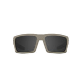 Spy Polarized Rectangular Rebar ANSI Sunglasses Sand Matte with Happy Gray Lens