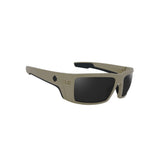 Spy Polarized Rectangular Rebar ANSI Sunglasses Sand Matte with Happy Gray Lens