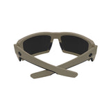 Spy Polarized Rectangular Rebar ANSI Sunglasses Sand Matte with Happy Gray Lens