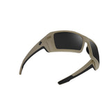 Spy Polarized Rectangular Rebar ANSI Sunglasses Sand Matte with Happy Gray Lens