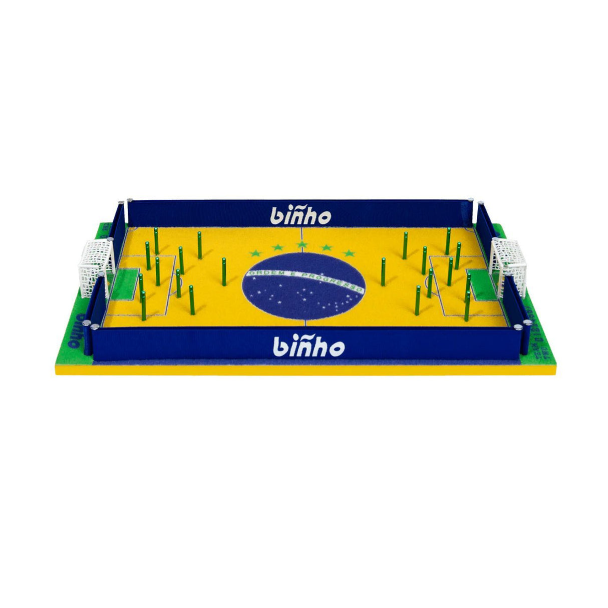 Binho Board Brazil Edition Finger Flick 2-Player Tabletop Sports Game Set