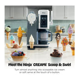Ninja CREAMi NC701 13-in-1 Scoop and Swirl Ice Cream Maker (Silver)