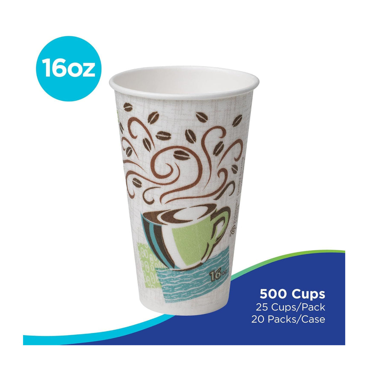 Georgia-Pacific Dixie PerfecTouch 16 oz Insulated Paper Coffee Cups (Coffee Haze, 500 Count)