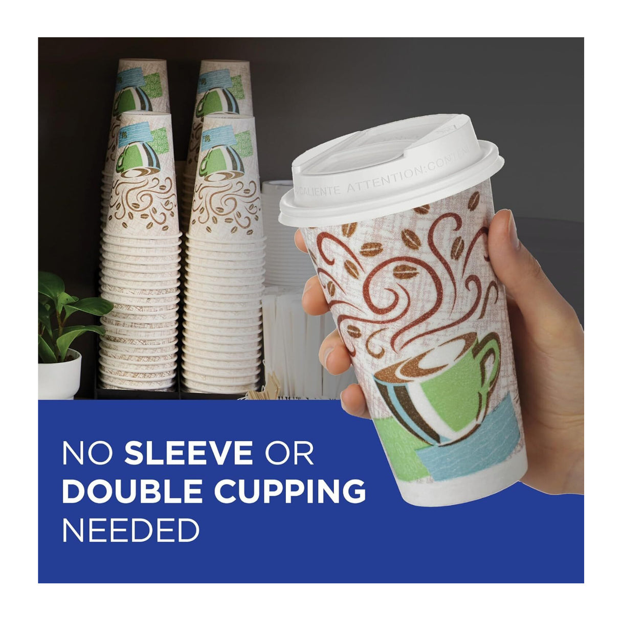 Georgia-Pacific Dixie PerfecTouch 16 oz Insulated Paper Coffee Cups (Coffee Haze, 500 Count)