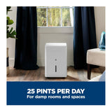 GE 25 Pint Portable Dehumidifier with Smart Dry for Wet Spaces and Ultra Quiet