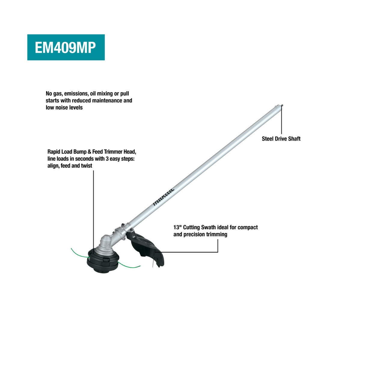 Makita XUX02SM1X1 18V LXT Brushless Cordless Couple Shaft Power Head Kit (4.0Ah)