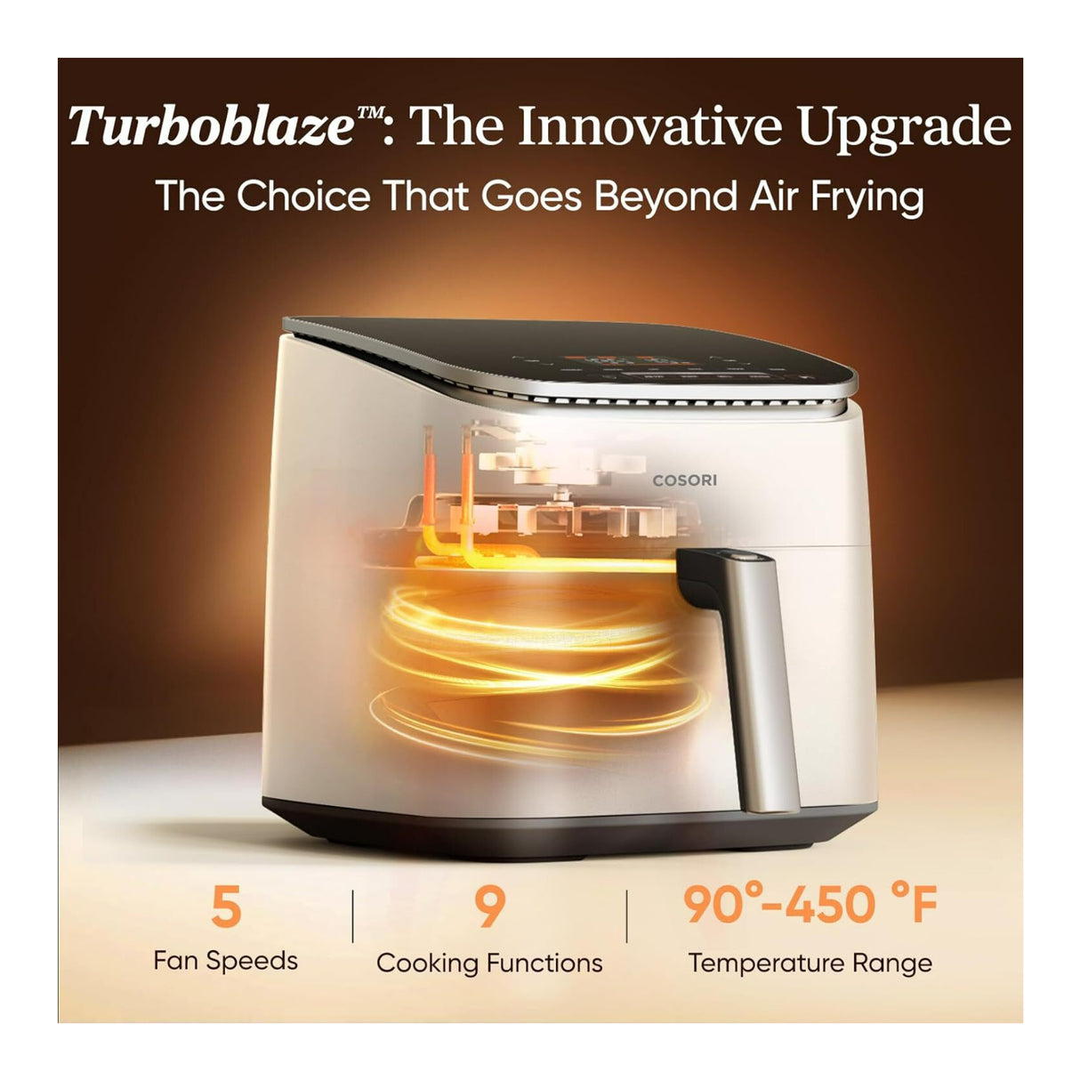 Cosori 9-in-1 TurboBlaze 6-Quart Air Fryer (Cream)
