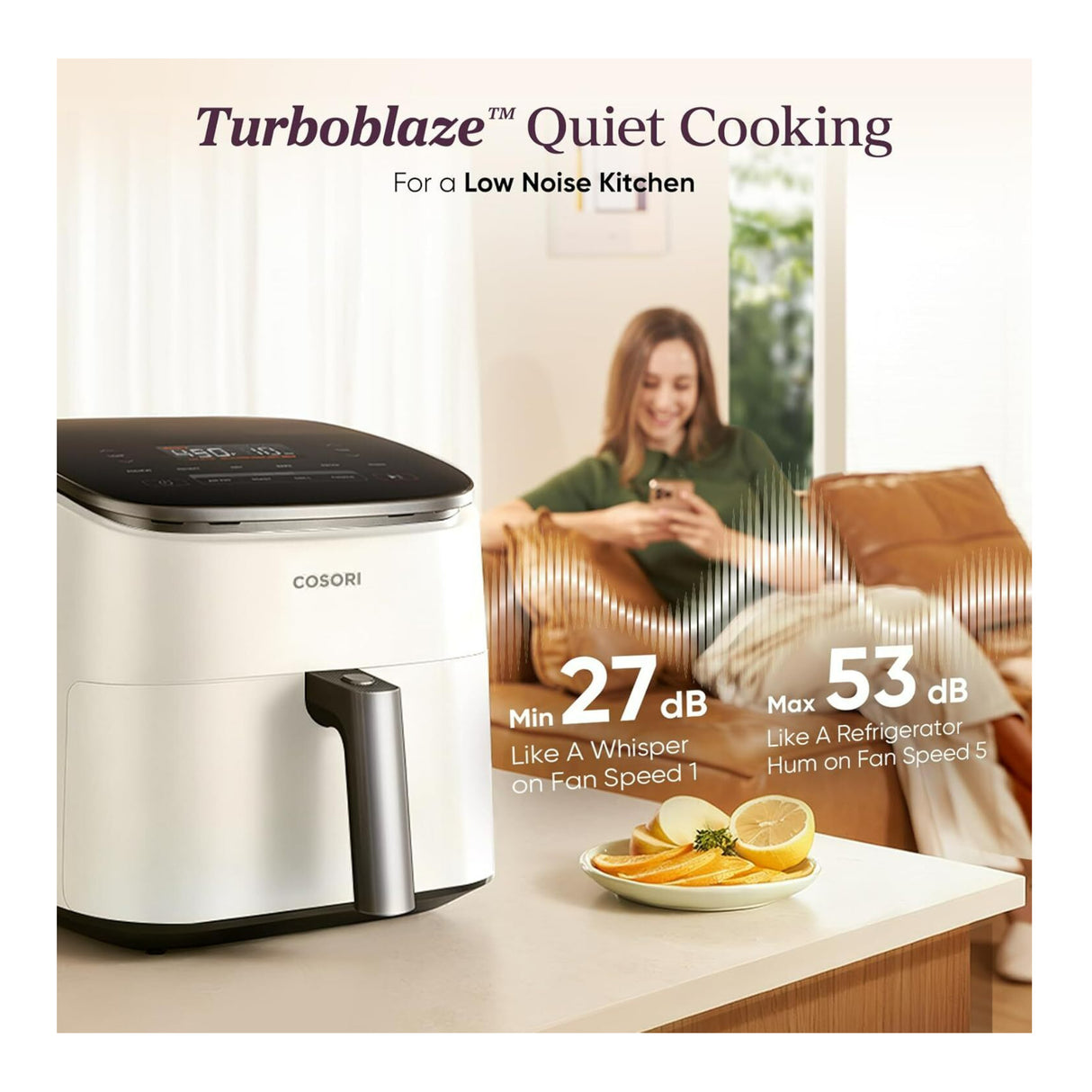 Cosori 9-in-1 TurboBlaze 6-Quart Air Fryer (Cream)