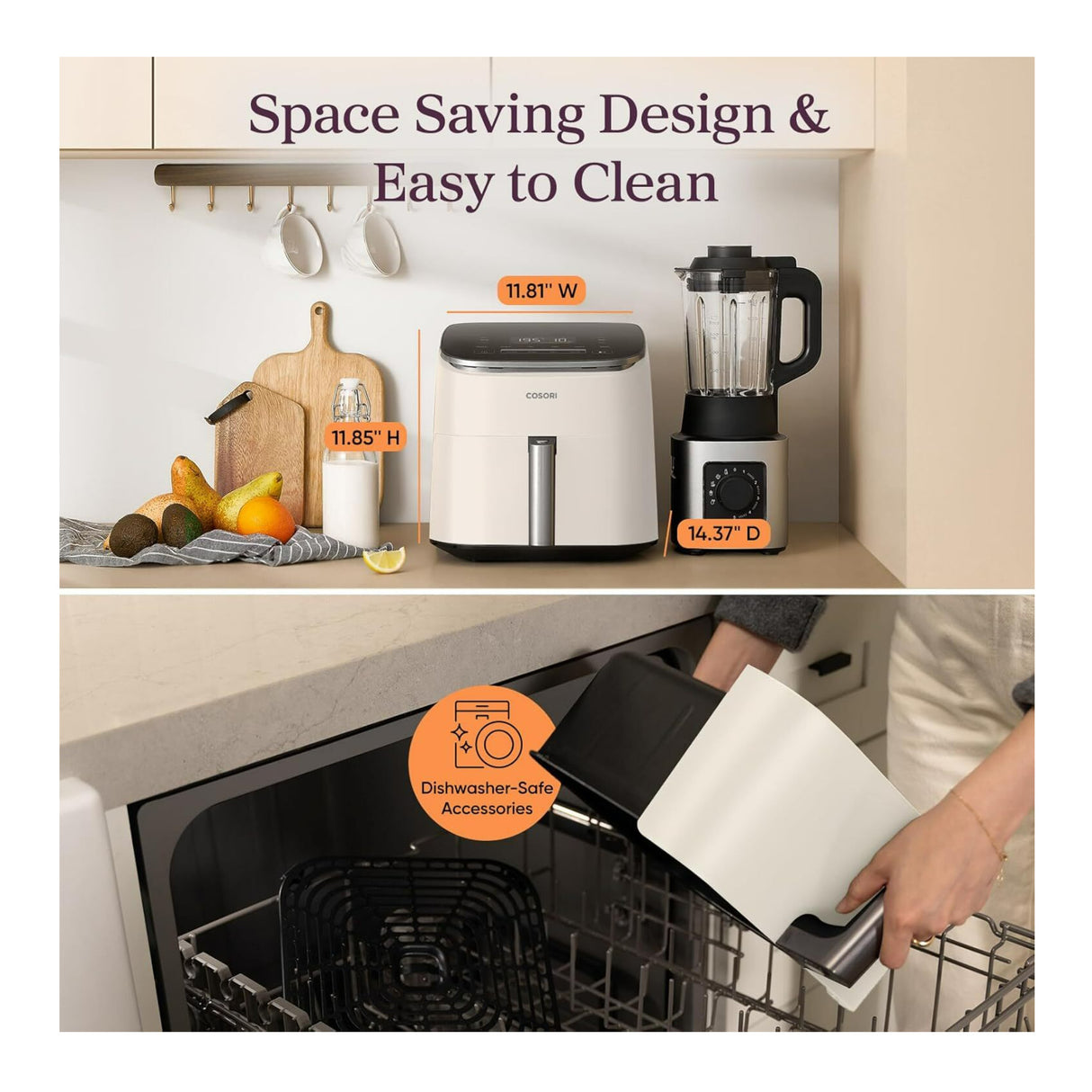 Cosori 9-in-1 TurboBlaze 6-Quart Air Fryer (Cream)