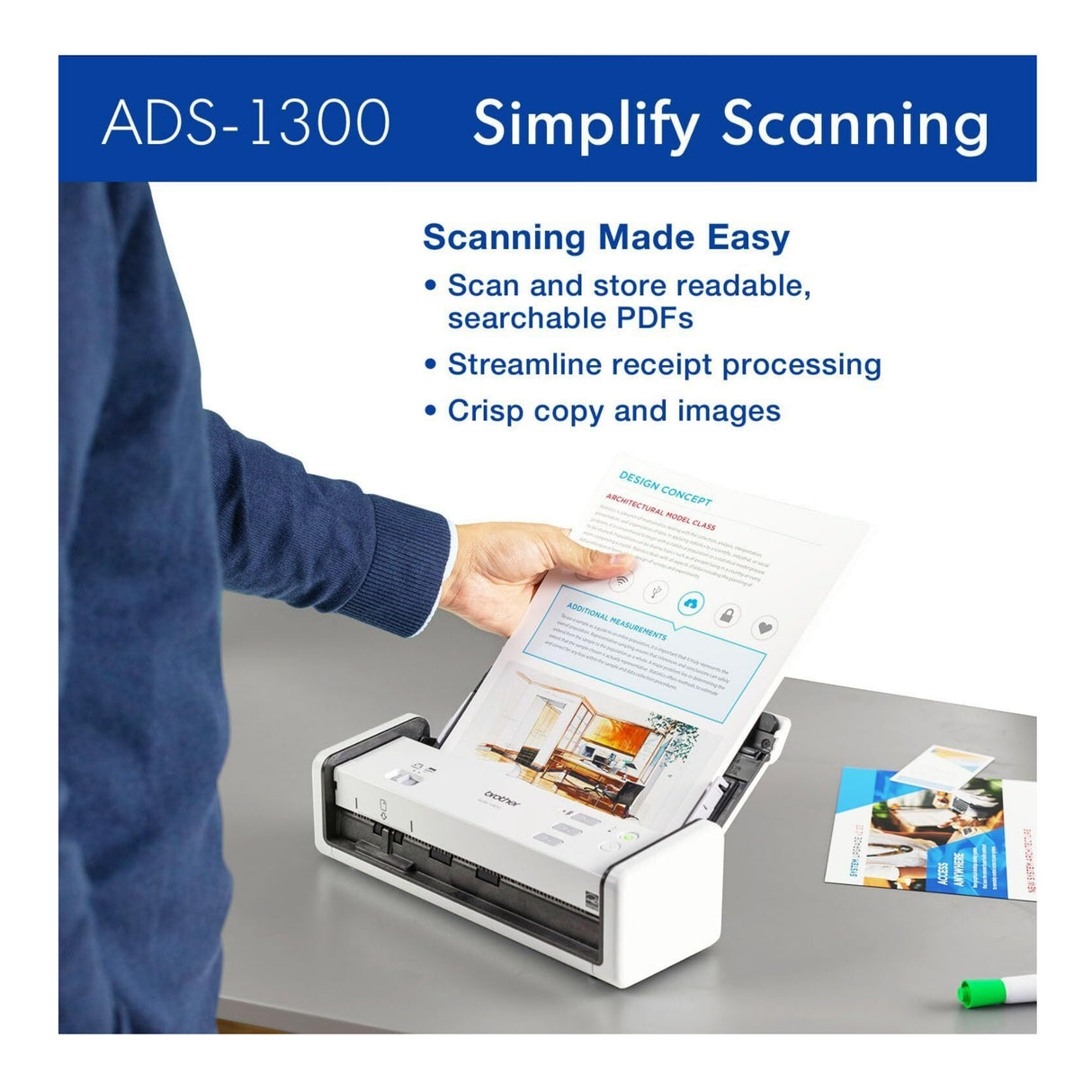 Brother ADS-1300 Compact Desktop Scanner