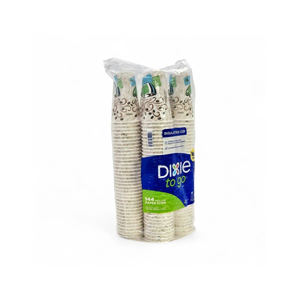 Dixie To Go Insulated 16 Oz. Coffee Paper Cups with Lids (144 Count)