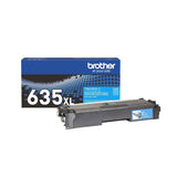 Brother TN635XL High-Yield Toner Cartridges 4-Color Bundle with 4-Port USB Hub and Flash Drive