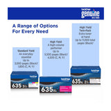 Brother TN635XL High-Yield Toner Cartridges 4-Color Bundle with 4-Port USB Hub and Flash Drive