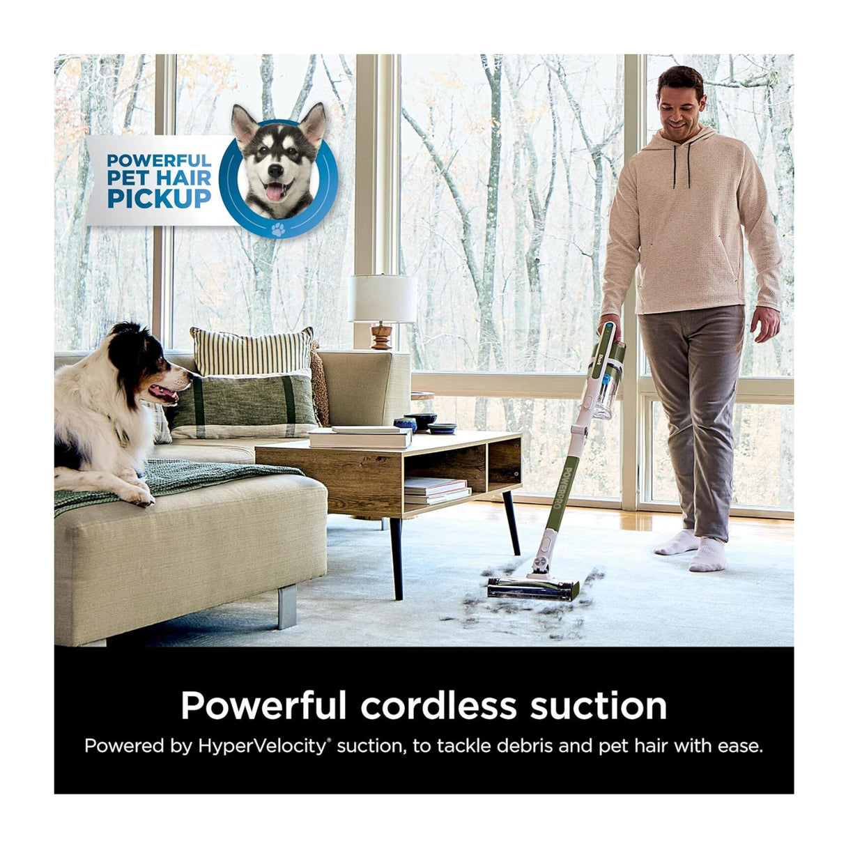 Shark PowerPro Flex Pet Plus Cordless Vacuum for Carpets & Hard Floors (Olive)