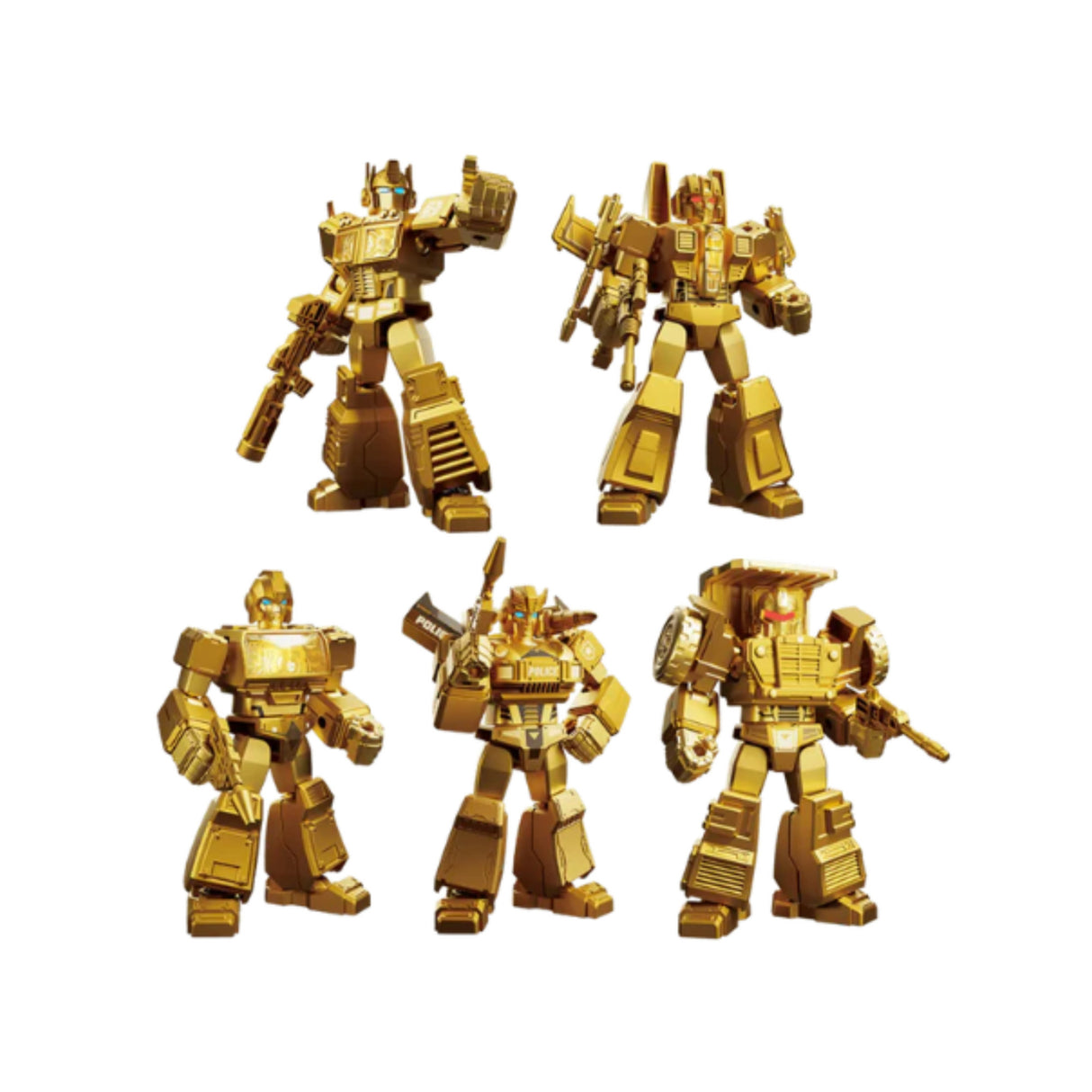 Blokees Transformers Limited Edition Golden Lagoon Model Kit Set with Gold Coated Styling (5 Pack)
