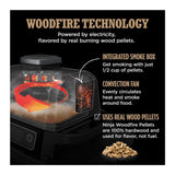 Ninja OG701 7-in-1 Woodfire Outdoor Electric Portable Grill and Smoker