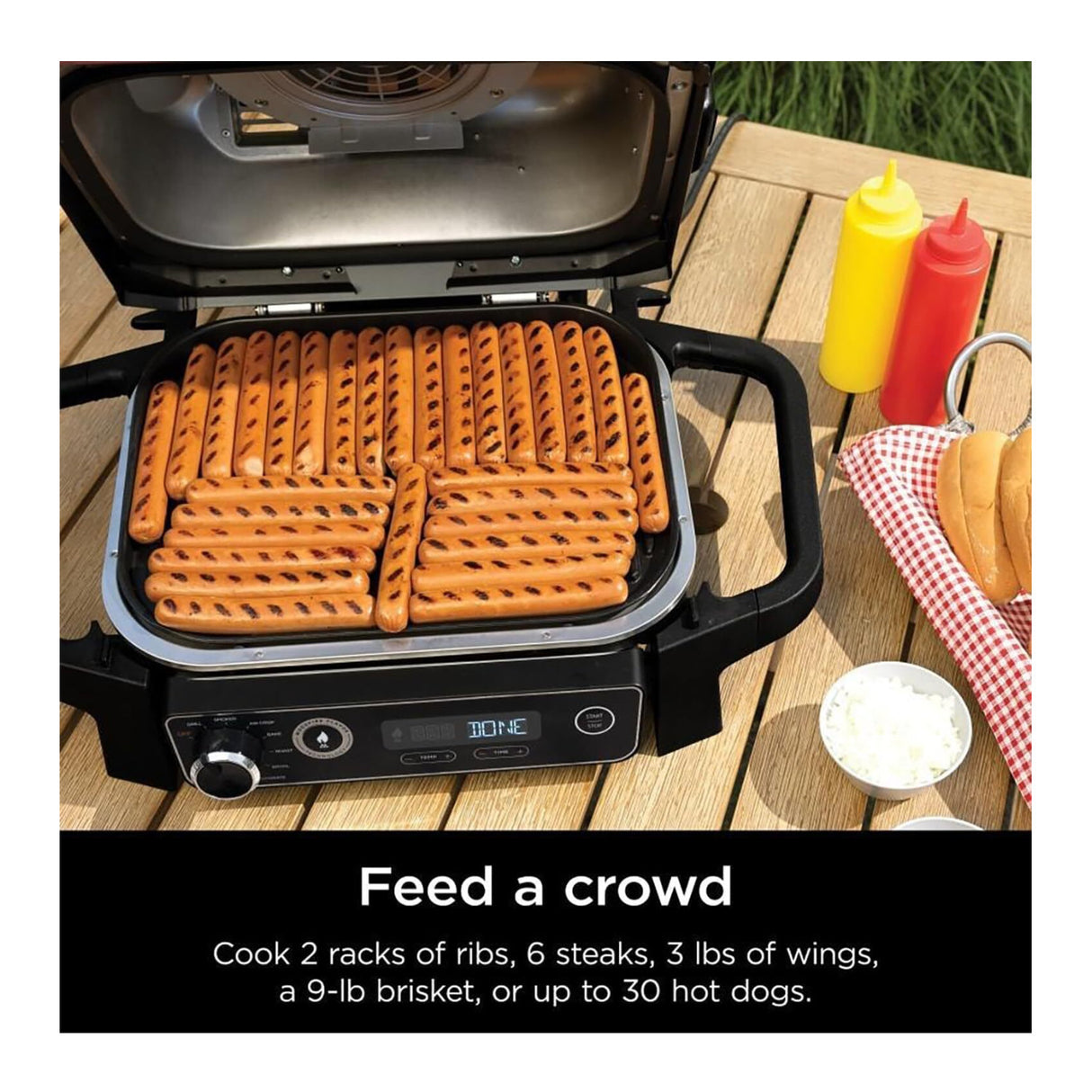 Ninja OG701 7-in-1 Woodfire Outdoor Electric Portable Grill and Smoker