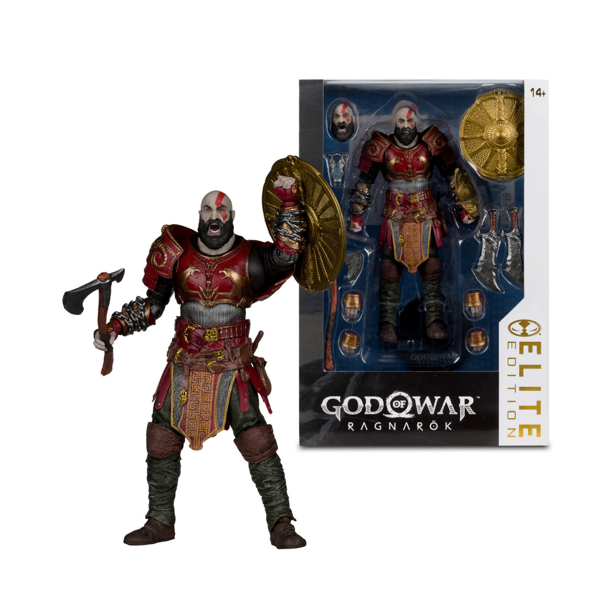 God of War Ragnarok Kratos 7-inch Elite Edition Action Figure with 22 Moving Parts and Accessories
