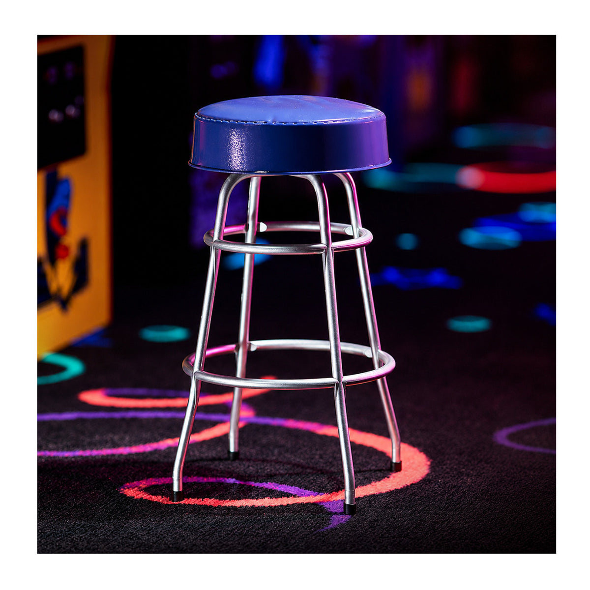 Quarter Arcades Teenage Mutant Ninja Turtles in Time Mini Arcade with Bar Stool and Mini Trash Can
