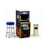 Numskull Quarter Arcades Space Invaders Mini Arcade Bundle with Miniature Bar Stool and Trash Can