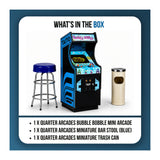 Numskull Quarter Arcades Bubble Bobble Mini Arcade Machine Bundle with Bar Stool and Trash Can