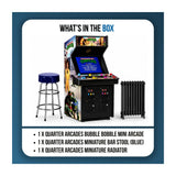 Numskull Quarter Arcades Teenage Mutant Ninja Turtles Mini Arcade Bundle with Bar Stool and Radiator