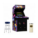 Quarter Arcades Teenage Mutant Ninja Turtles in Time Mini Arcade with Bar Stool and Mini Trash Can