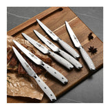 Klaus Meyer Stahl 6 Piece Steak Knives Set (White)