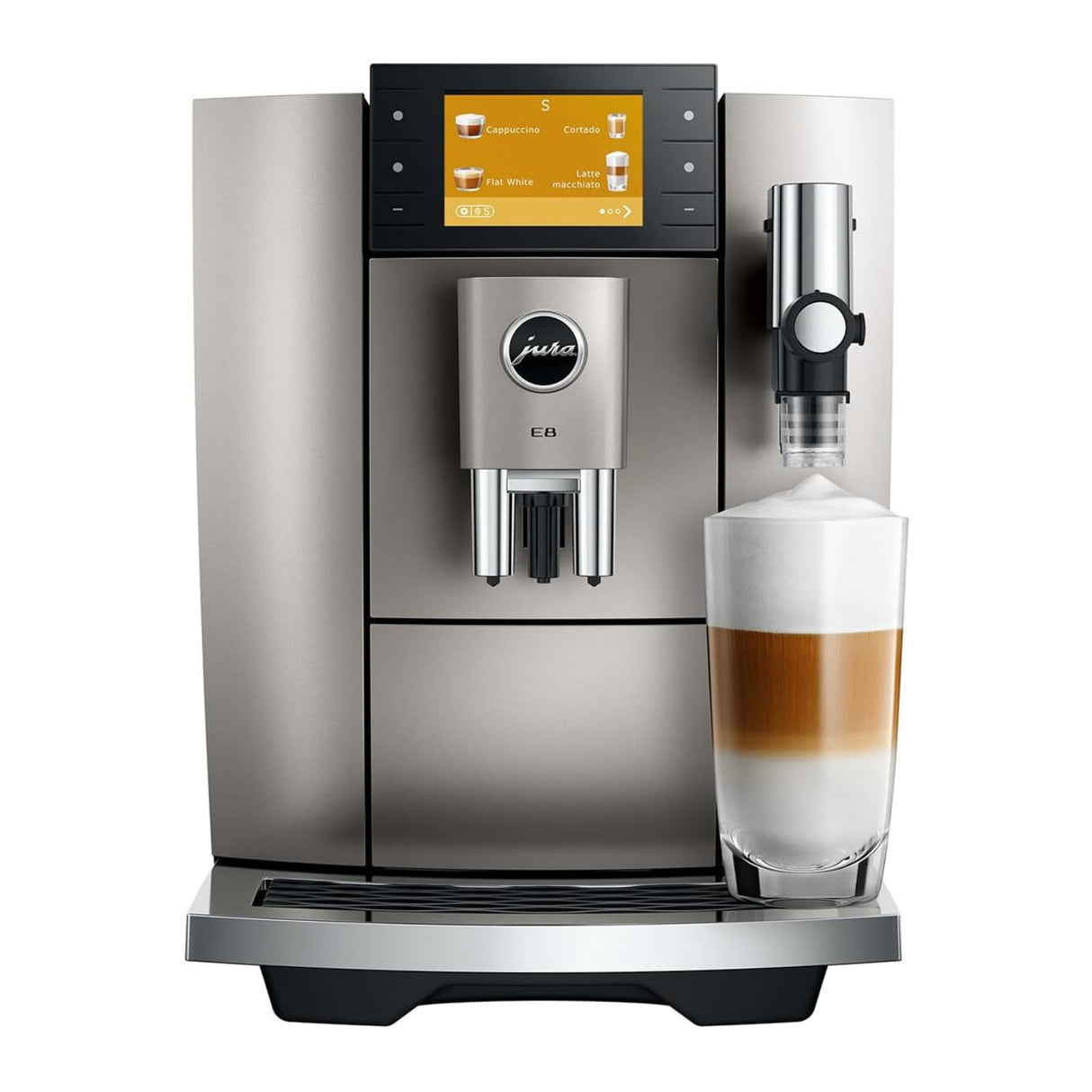 JURA E8 Automatic Coffee Machine with 27 Specialties (Midnight Silver)