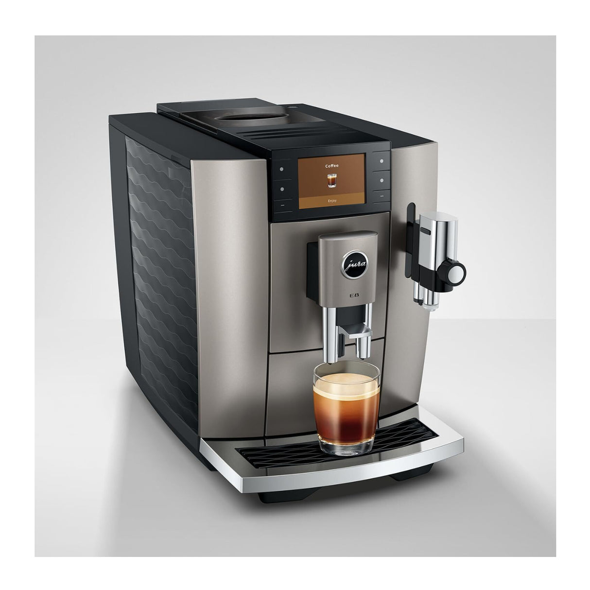 JURA E8 Automatic Coffee Machine with 27 Specialties (Midnight Silver)
