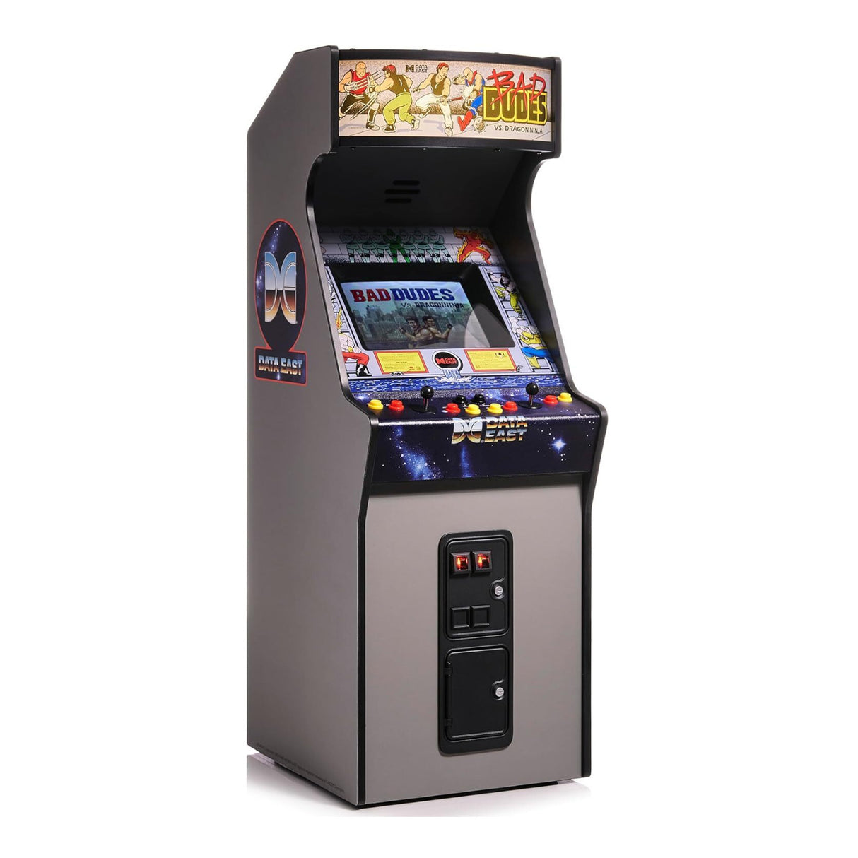 Quarter Arcades Bad Dudes Vs. Dragon Ninja Mini Arcade Machine with Bar Stool Bundle