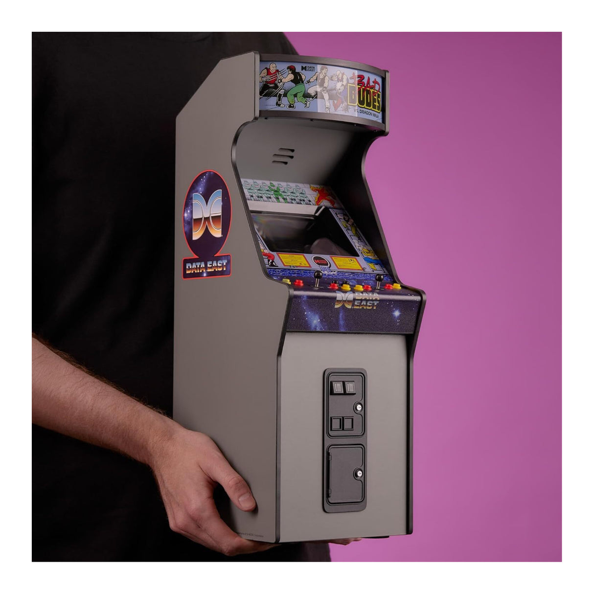 Quarter Arcades Bad Dudes Vs. Dragon Ninja Mini Arcade Machine with Bar Stool Bundle