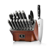 Klaus Meyer Stahl 19 Piece German Steel Kitchen Knife Block Set (Black)