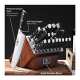 Klaus Meyer Stahl 19 Piece German Steel Kitchen Knife Block Set (Black)